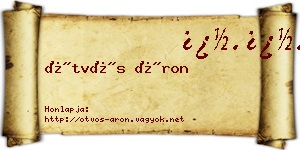Ötvös Áron névjegykártya